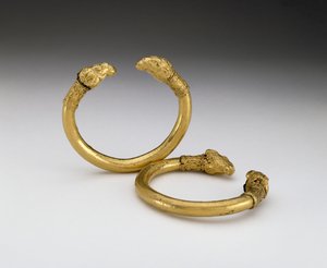 Pair of bracelets with rams